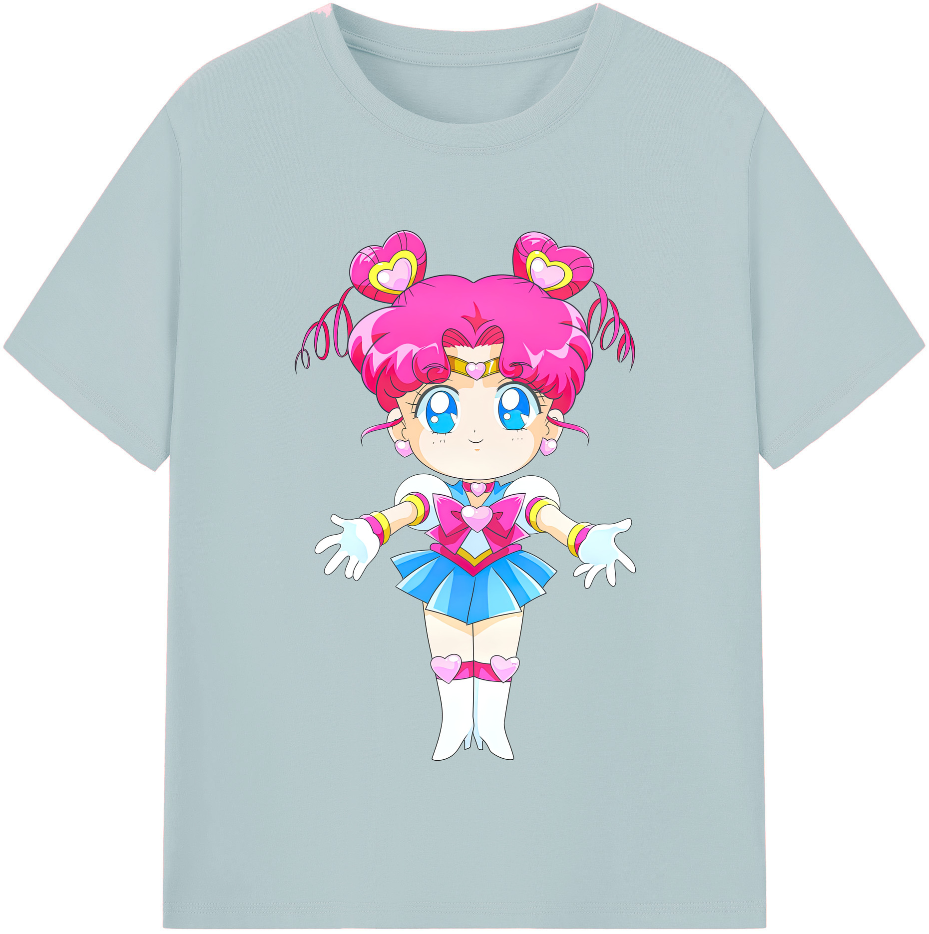 （画像用） 美少女戦士セーラームーン ちびうさ Sailor Moon Chibiusa Tsukino Usagi Small Lady Serenity 綿100％半袖Tシャツ（フロントプリント）